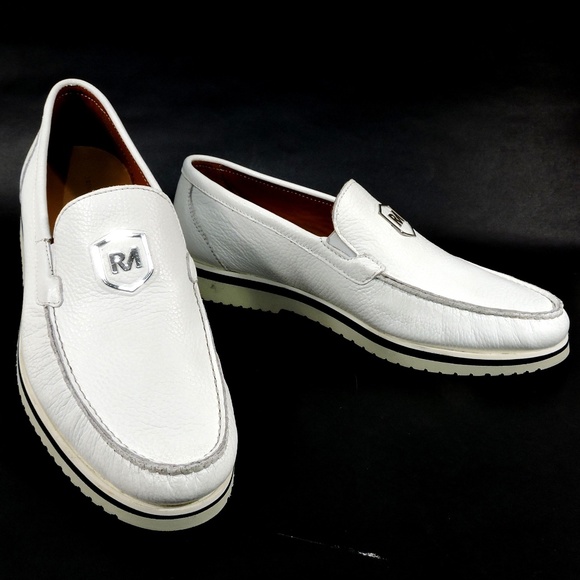 RENZO WERCURI ?? WEN\'S WHITE SOFT LEATHER SUMMER COMFORT LOAFERS main image 5